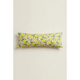 Nesco Limon Desenli Büyük Boy Içi Dolu Uzun Yastık 50X120 cm %100 Pamuk Dolgulu Hamile Yan Yatış Yastığı - 50 x 150 cm - Beyaz