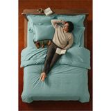 Nesco Mint Yeşili King Size %100 Pamuk Nevresim Takımı 220X240 Nevresim 180X200 Çarşaf 4 Yastık Kılıfı - Turkuaz - 220 x 240 cm