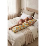 Nesco Portakal Meyve Desenli 50X120 Uzun Yastık Kılıfı %100 Pamuk Dekoratif Kırlent Kılıfı Sadece Kılıf - 40 x 120 cm - Beyaz