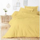 Nesco Sarı %100 Pamuk Çift Kişilik 200x220 6 Parça Nevresim Takımı | 160x200x35 Lastikli Çarşaf + 4 Yastık - 200 x 220 cm