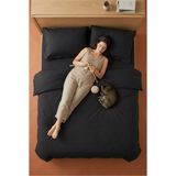 Nesco Siyah Battal Boy %100 Pamuk Nevresim Takımı 220X240 Nevresim 180X200 Çarşaf 4 Yastık Kılıfı - 220 x 240 cm