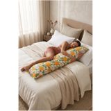 NESCO Turuncu Meyve Desenli 40x120 Uzun Yastık Kılıfı %100 Pamuk Dekoratif Kırlent Kılıfı Sadece Kılıf