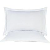 Nesco Volanlı Yastık Kılıfı Seti %100 Pamuk (2 Adet) Fermuarlı - Beyaz - 50 x 70 cm