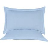 Nesco Volanlı Yastık Kılıfı Seti %100 Pamuk (2 Adet) Fermuarlı - Lacivert - 50 x 70 cm