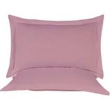 Nesco Volanlı Yastık Kılıfı Seti %100 Pamuk (2 Adet) Fermuarlı - Pembe - 50 x 70 cm