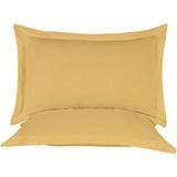 Nesco Volanlı Yastık Kılıfı Seti %100 Pamuk (2 Adet) Fermuarlı - Sarı - 50 x 70 cm