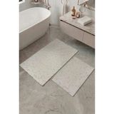 Neşe Home Collection Banyo Paspas Seti 2'li | Makinede Yıkanabilir | Leke Tutmaz Klozet Takımı 60X100-40X60CM - Ekru