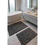 Neşe Home Collection Banyo Paspas Seti 2'li | Yıkanabilir | Leke Tutmaz Klozet Takımı 60X100-40X60CM - Koyu Gri