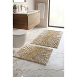 Neşe Home Collection Banyo Paspas Seti 2'li |Yıkanabilir | Leke Tutmaz Klozet Takımı 60X100-40X60CM - Latte - Altın sarısı
