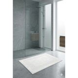Neşe Home Collection Neşe Home Ayak İzli Beyaz Banyo Paspası 50x70 – %100 Pamuklu ve Emici - 50 x 70 cm