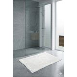 neşe home collection Neşe Home Ayak İzli Beyaz Banyo Paspası 50x70 – %100 Pamuklu ve Emici