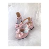 NeSe Shoes Kız Çoçuk Fiyonklu Prenses Topuklu Ayakkabı