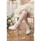 NeSe Shoes Kız Çocuk Topuklu Ayakkabı, Simli Abiye Ayakkabı —