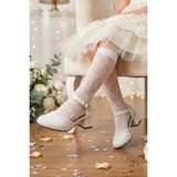 NeSe Shoes Kız Çocuk Topuklu Ayakkabı, Simli Abiye Ayakkabı — Sedef