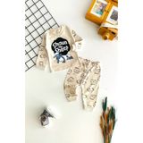 Neşeli Bebekler Baby Koyun Shaun Annesinin Kuzusu Baskılı Pijama Takım Bej