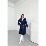 Neşeli Butik kadın yaka ve kolları fırfırlı bağlama detaylı ayrobin elbise DP10050 - Yeşil