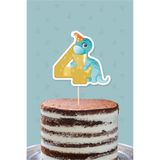 Neşeli Günlerim Baby Dinozor Teması 4 Yaşında Pasta Süsü *kalın Kağıt