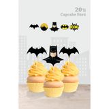 neşeli günlerim Batman Temalı Doğum Günü Parti Malzemeleri Seti Kürdan Cupcake Süsü 20'li