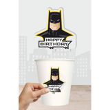neşeli günlerim Batman Temalı Doğum Günü Parti Malzemeleri Seti Sticker (Etiket) 20 'li