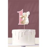 neşeli günlerim Kelebekli Tavşan Teması 1 Yaşında (Bir) Pasta Süsü *Kalın Kağıt