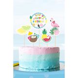 neşeli günlerim Summer Yaz Temalı Doğum Günü * Pasta Süsü Set (kalın Kağıt)