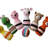 Neşeli Hayvanlar Bowling Takımı Amigurumi Organik Oyuncak