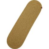 Neşeli Home Jutty Hasır Görünümlü Jüt Dokuma Oval Natural Düz Dekoratif Runner 25X90 Mutfak Salon Masa Örtüsü