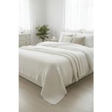 Neşeli Home Liva Yumuşak Örgü Battaniye Düz Çift Kişilik 200X220 Cm Krem | Akrilik Yatak Örtüsü – Dekoratif Şal
