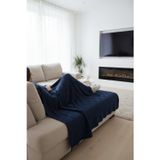 Neşeli Home Yumuşak Örgü Battaniye Karo 130X170 Cm İndigo | Tek Kişilik Tv Battaniyesi – Dekoratif Ve Hafif
