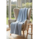 Neşeli Home Yumuşak Örgü Battaniye Örgü 130X170 Cm Mavi | Tek Kişilik Tv Battaniyesi – Dekoratif Ve Hafif