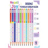 Neşeli Joy Kurşun Kalem 12 Adet Faber Castell Yuvarlak Gövdeli Siyah Kurşun Kalem Yumuşak Yazım Kolay Tutuş Kaliteli