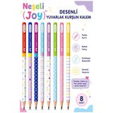 Neşeli Joy Kurşun Kalem 8 Adet Faber Castell Yuvarlak Gövdeli Siyah Kurşun Kalem Yumuşak Yazım Kolay Tutuş Kaliteli