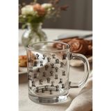 Neşeli Kediler Cats Baskılı Eğlenceli Hediyelik Şeffaf Cam Kupa Bardak, GKCM2589