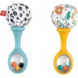 Neşeli Marakas Fisher-Price Neşeli Marakas Oyuncak, 3 Ay ve Üzeri Bebekler Için 2'li Set, Yüksek Kontrastlı Renkler HMF34