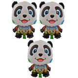 Neşeli Panda 3 Adet Büyük Boy 41Cmx60cm Folyo Balon Helyum No19