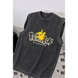 neşemo Pokemon Pikachu Baskılı Yıkamalı T-Shirt