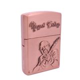 Neşet Ertaş Gravür İşlemeli Metal Çakmak - Bronz Renk