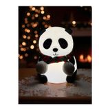 Nesever Store Renkli Şarj Edilebilir Panda Gece Lambası Silikon Lamba Kumaş Atkılı Çocuk Gece Lambası