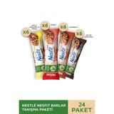 Nesfit Nestlé Nesfit Çilekli & Çikolatalı & Sütlü Çikolatalı Muzlu & Karamelli Tam Tahıllı Bar 4x6x23,5g