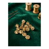 NESGO MODA AKSESUARLARI VE TEKSTİL DIŞ TİCARET Z.A.R.A 15 Adet Altın Rengi Çiçek Desenli Ayaklı Düğme (14 Boy - 8.9 mm)