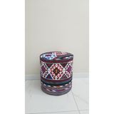 Nesil Home Dijital Baskılı Oturma Pufu Ayak Dayama Puf Bench - 40*40*30