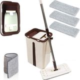 Nesil Mikrofiber Tablet Mop Temizlik Seti 3 Paspas ve 2 Hazneyle Hızlı Temizlik - Ahşap - Seçenek 1
