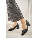 Nesil Shoes Bln 414-2 Siyah Kalın Topuk Kadın Stiletto