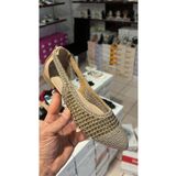 Nesil Shoes Ceylan 230 Nude Taşlı Hasır Kadın Babet