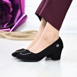 Nesil Shoes Desca 220 Siyah Süet Topuklu Günlük Kadın Ayakkabı