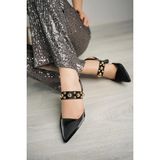 Nesil Shoes Fls 660 Siyah Saten 9cm Topuklu Kadın Sandalet