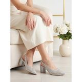 Nesil Shoes Özma 4045 Gümüş Topuklu A. Açık Kadın Ayakkabı