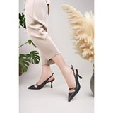 Nesil Shoes Özma 447 Siyah Topuklu Kadın Sandalet