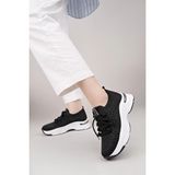Nesil Shoes Swell 37100 Siyah Beyaz Triko Kadın Sneakers - Siyah - Beyaz