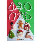 Neskuk 6'lı Christmas Kurabiye Kalıbı Noel Baba Kardan Adam Yılbaşı Ağacı Geyiği Ev Adam Ginger Gingerbread